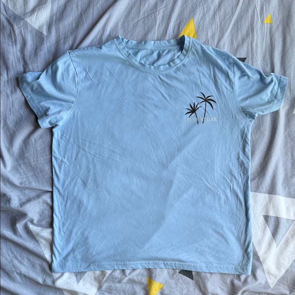Sky Blue Palm Tree Tee